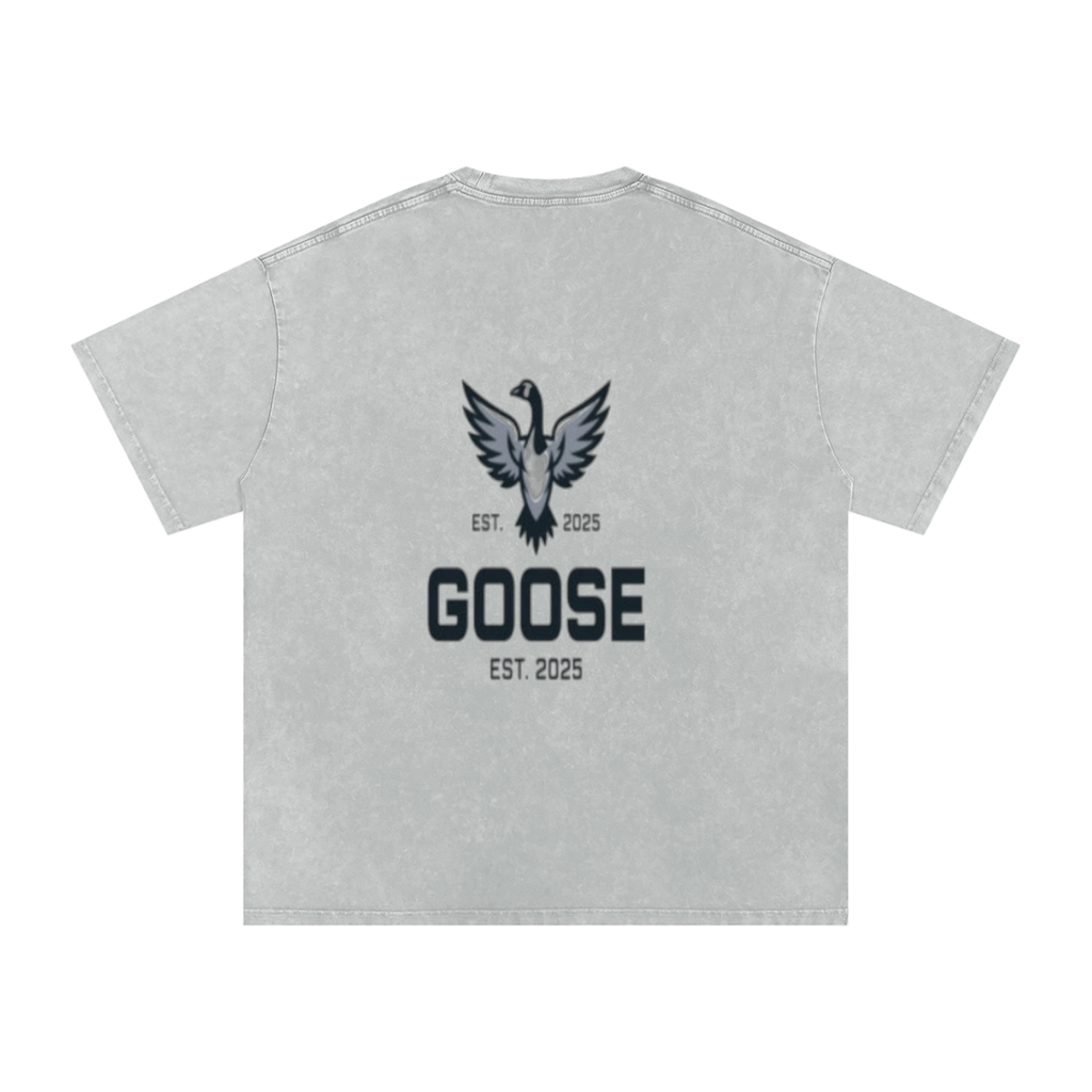 Goose Fly High Snow Washed Oversized Cotton T-Shirt