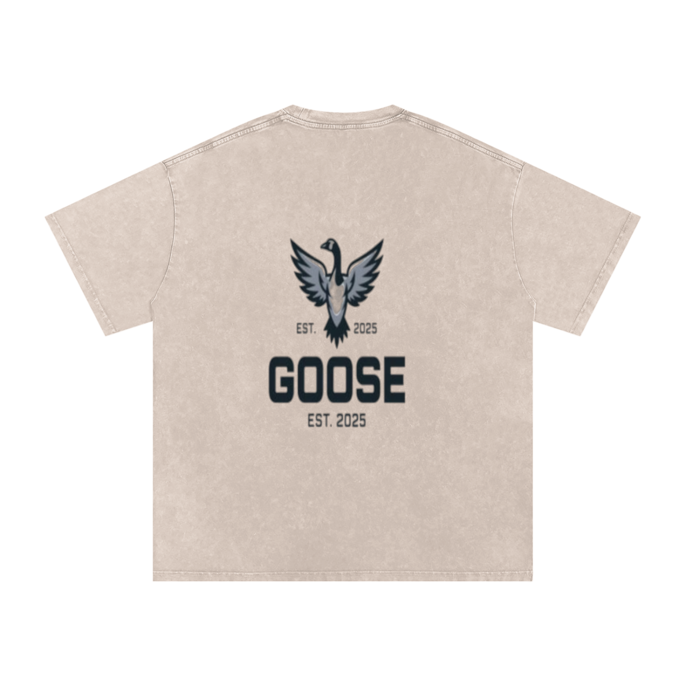 Goose Fly High Snow Washed Oversized Cotton T-Shirt
