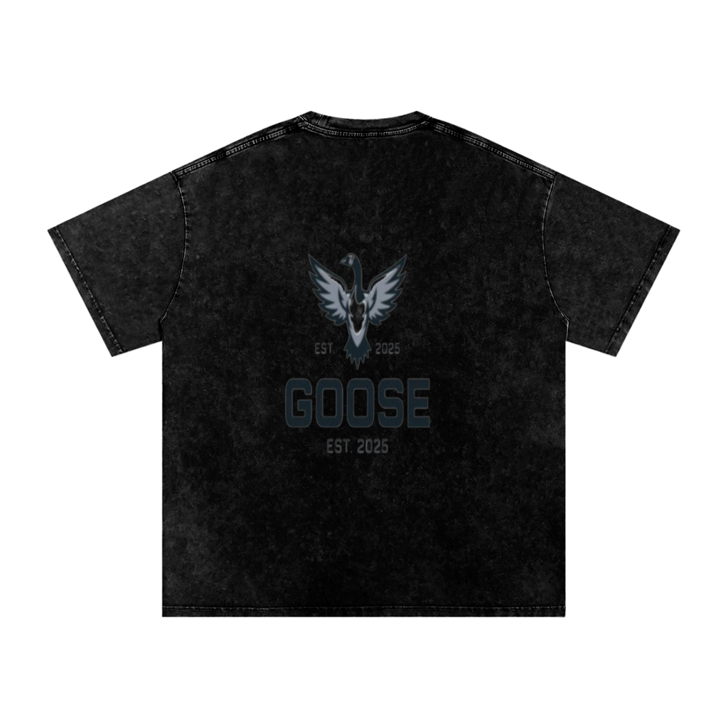 Goose Fly High Snow Washed Oversized Cotton T-Shirt