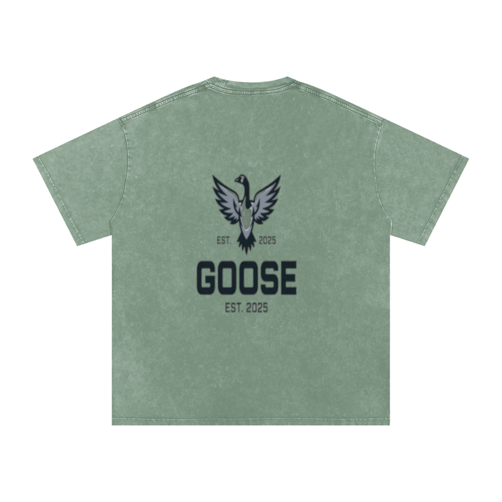 Goose Fly High Snow Washed Oversized Cotton T-Shirt