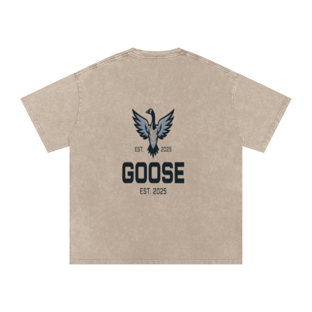 Goose Fly High Snow Washed Oversized Cotton T-Shirt